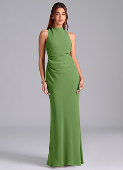 Azazie Evadne Suknie dla druhen Osłona Pofałdowany Szyfon Do ziemi Sukienka image3