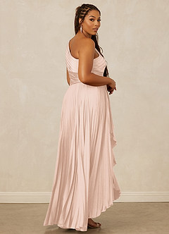 Christian Siriano Bridal for Azazie 1008 Bridesmaid Dresses Blushing Pink A-Line One Shoulder Stretch Satin Dress image13