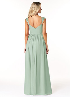 Azazie Cleobella Brautjungfernkleider A-Linie Herzchen Spitze Chiffon Kleid Agave image2