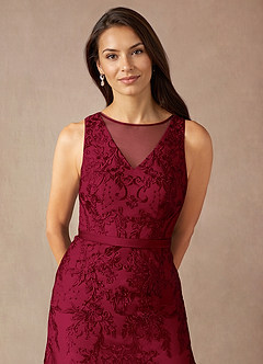 Azazie Herrin vestidos de madre de la novia Vestido de Borgoña de Encaje de Sirena image6