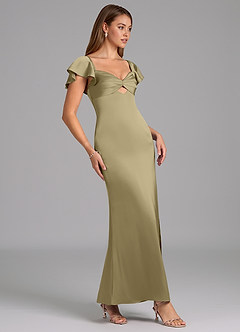 Azazie Demia 신부 들러리 드레스 쉬스 스윗하트 네크라인 스트레치 새틴 발목 길이 드레스 image3