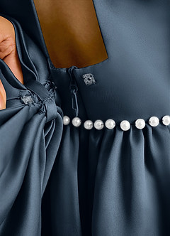 Azazie Daisies Robe Demoiselle D'honneur Fillette Robe Princesse en Mat Satiné Arc Neptune image8