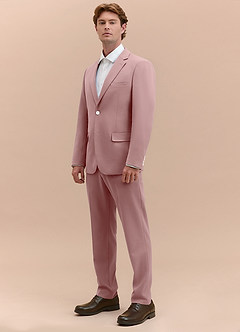 front James Dusty Rose Structured Stretch Suit