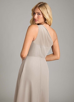 Azazie Phaedra Bridesmaid Dresses Frost A-Line One Shoulder Chiffon Dress image6