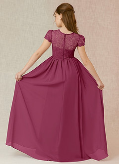 Azazie Delevingne Junior Robe Trapèze en Mousseline de soie Dentelle Mûre image2