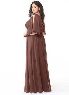 Azazie Temeka Bridesmaid Dresses Espresso A-Line Ruched Chiffon Dress image10