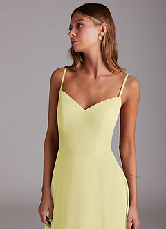 Azazie Marley Jurken voor bruidsmeisjes Converteerbaar Jurk van Chiffon met A-Lijn Off the Shoulder Citroensorbet image2
