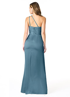 Azazie Eren Vestidos de damas de honor Vestido de Bermudas de Satén Elástico de Corte Sirena con Hombro unilateral image2