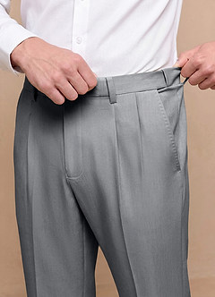 front Owen Grey Lightweight Tailored Dress Pants