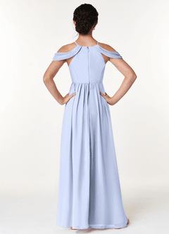 Azazie Seneca Junior Ice A-Line Off the Shoulder Chiffon Dress image2
