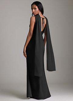 Azazie Linelle Bridesmaid Dresses Black Mermaid Pleated Chiffon Dress image10