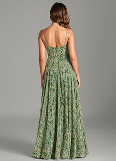 Azazie Amani Robes de demoiselle d'honneur Robe Trapèze en Mousseline de soie Plissé Fleur De Prairie image2