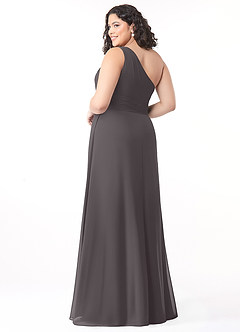 Azazie Dallas Bridesmaid Dresses Steel Grey A-Line One Shoulder Chiffon Dress image7
