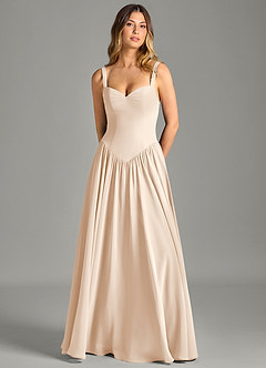 Azazie Evadina Suknie dla druhen Linia A Gorset Szyfon Do ziemi Sukienka image5