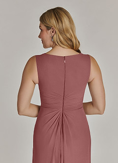 Azazie Manuella Mother of the Bride Dresses Desert Rose A-Line V-Neck Pleated Chiffon Dress image9