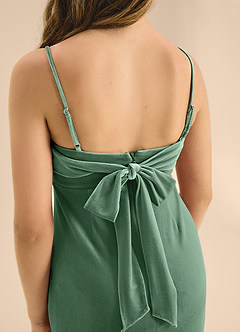 Azazie Mai Junior Vestido de Eucalipto de terciopelo de Corte en A con Escote de Corazón image8