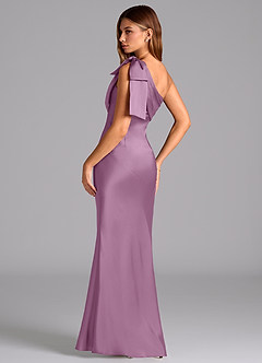 Azazie Yuanna Bridesmaid Dresses Wisteria Mermaid One Shoulder Stretch Satin Dress image6