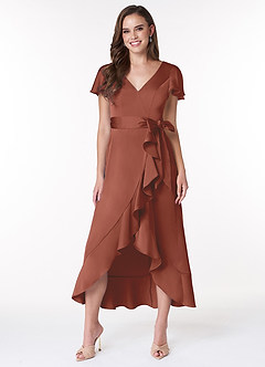 Azazie Lexis Stretch Satin Dress Final Sale  image1