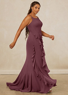 Christian Siriano Bridal for Azazie 1006 Bridesmaid Dresses Sangria Mermaid Ruched Chiffon Dress image13