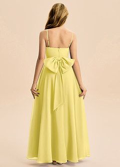 Azazie Bear Junior Canary A-Line Pleated Chiffon Dress image2
