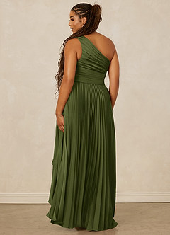 Christian Siriano Bridal for Azazie 1008 Brautjungfernkleider A-Linie One-Shoulder Stretch-Satin Kleid Olivgrün image10
