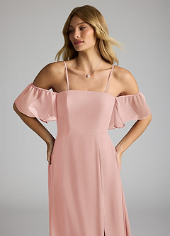Azazie Sue At-home Try On Dresses Matcha A-Line Off the Shoulder Chiffon Convertible Dress image2