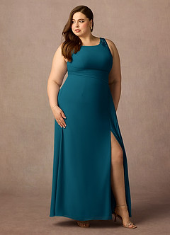 Azazie Galvan Mother of the Bride Dresses Ink Blue A-Line Sequins Chiffon Dress image10