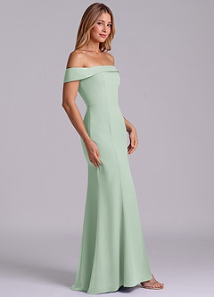 Azazie Luciana Brudtärnklänningar Klä av Tubklänning i Chiffong Av axeln Agave Konvertibel image5