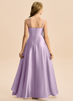 Azazie Eirlys Junior Linia A Pofałdowany Satyna elastyczna Asymetryczny Młodsza druhna Sukienka image2