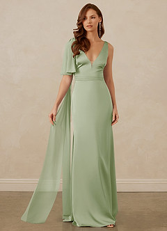 Christian Siriano Bridal for Azazie 1011 Bridesmaid Dresses Plunging Stretch Satin Mermaid Dress image6