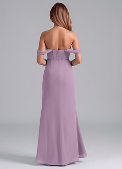 Azazie Asha Bridesmaid Dresses Wisteria Sheath Off the Shoulder Chiffon Convertible Dress image5