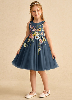Azazie Prima Flower Girl Dresses Neptune A-Line Bow Tulle Dress image5