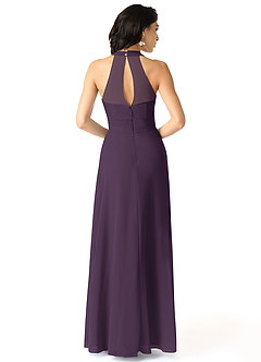 Azazie Danica Bridesmaid Dresses Plum A-Line Pleated Chiffon Dress image2