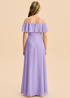 Azazie Maggie Junior Lilac A-Line Off the Shoulder Chiffon Dress image2