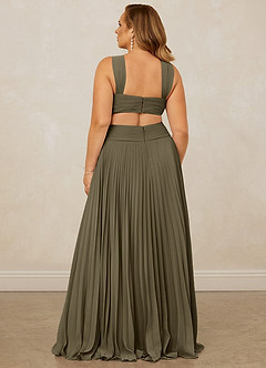 Christian Siriano Bridal for Azazie 1009 Bridesmaid Dresses Willow Green A-Line Pleated Chiffon Dress image15