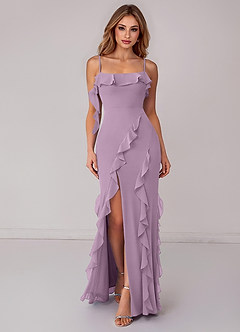 Azazie Malia Bridesmaid Dresses Wisteria Sheath Ruched Chiffon Dress image1