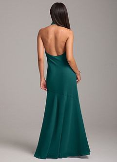 Azazie Lorena Bridesmaid Dresses Peacock Mermaid Pleated Chiffon Dress image7