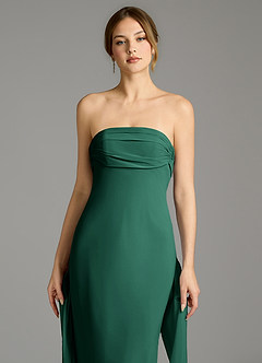Azazie Ailanie Bridesmaid Dresses Emerald Mermaid Strapless Chiffon Dress image4