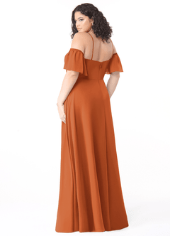 Azazie Sue Bridesmaid Dresses Cinnamon A-Line Off the Shoulder Chiffon Convertible Dress image10
