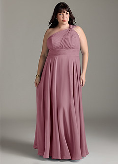 Azazie Charlize Bridesmaid Dresses Vintage Mauve A-Line One Shoulder Chiffon Dress image7