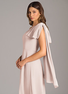 Azazie Tella Bridesmaid Dresses Rose Petal A-Line One Shoulder Chiffon Dress image8