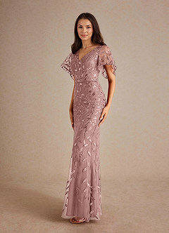 Azazie Milan Mother of the Bride Dresses Dusty Rose Sheath Sequins Dress image5