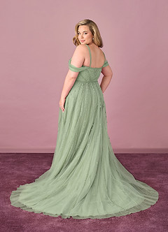 Barbie ♥ Azazie Wedding Dresses Dusty Sage A-Line Sequins Tulle Dress image9