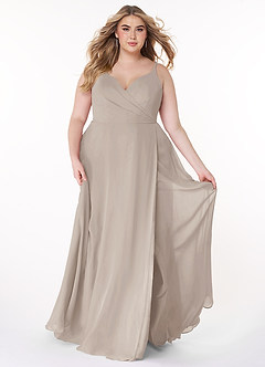 Azazie Lennon Bridesmaid Dresses Frost A-Line Lace Chiffon Dress image7