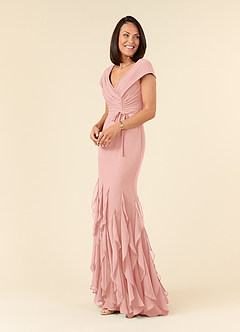 Azazie Bailora Mother of the Bride Dresses Rosette Mermaid Ruched Chiffon Dress image2
