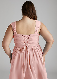 Azazie Angie Abiti da Damigella Abito A-Line in Chiffon Corsetto Rosa Cipria image15