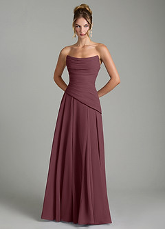 Azazie Gabriela Bridesmaid Dresses Sangria A-Line Corset Chiffon Dress image7