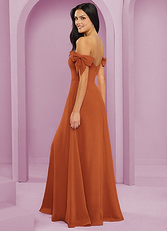Barbie ♥ Azazie Jurken voor bruidsmeisjes Converteerbaar Jurk van Chiffon met A-Lijn Off the Shoulder Kaneel image6