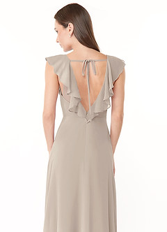 Azazie Yoko Bridesmaid Dresses Frost A-Line Ruched Chiffon Dress image6