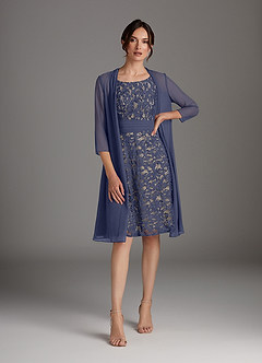 Azazie Beth Mother of the Bride Dresses Stormy Champagne A-Line Scoop Sequins Chiffon Dress image4